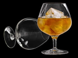 Whiskey Glass With Ice Cubes PNG image with transparent background