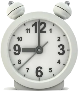 White Alarm Clock3 D Render PNG Image