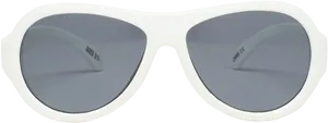 White Aviator Sunglasses Isolated PNG Image