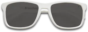 White Aviator Sunglasses Product View PNG Image