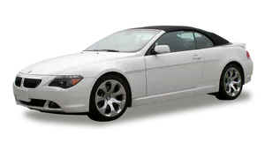 White B M W Convertible Side View PNG Image