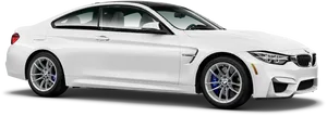 White B M W4 Series Coupe Side View PNG Image