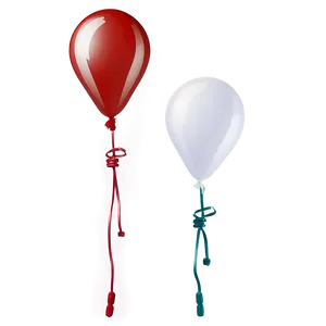 White Balloon With String Png 06212024 PNG Image