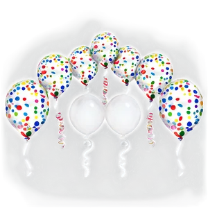 White Balloons With Confetti Png 06122024 PNG Image