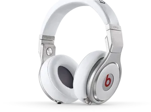 White Beats Headphones Product Shot PNG Image