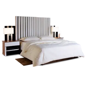 White Bed And Nightstand Png Fdl PNG Image