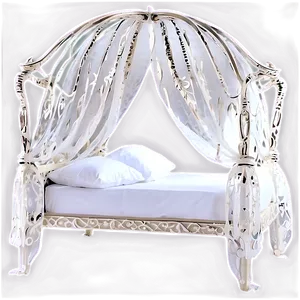 White Bed With Canopy Png Mbq94 PNG Image