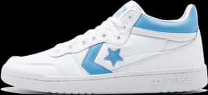 White Blue Converse Sneaker PNG with transparent background