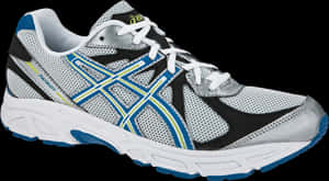 White Blue Running Shoe PNG