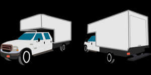 White Box Truck Vector Illustration PNG image with transparent background
