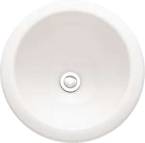 White Ceramic Sink Top View PNG Image