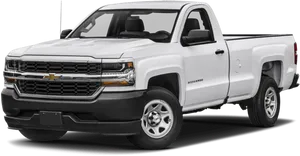 White Chevrolet Silverado Pickup Truck PNG Image