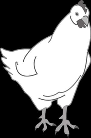 White Chicken Cartoon Illustration PNG image with transparent background