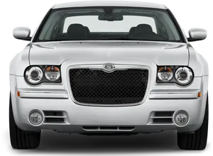 White Chrysler Front View PNG Image