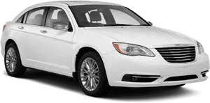 White Chrysler Sedan Profile View PNG Image