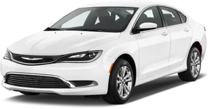 White Chrysler Sedan Profile View PNG Image