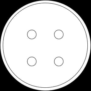 White Circle Black Outline Four Dots PNG image with transparent background