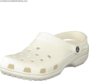 White Classic Croc Sandal PNG Image