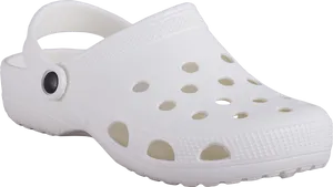 White Classic Croc Sandal PNG Image