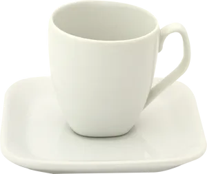 White Coffee Cupand Saucer PNG Image