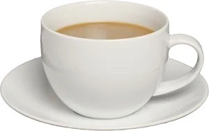 White Coffee Cupwith Beverage PNG Image