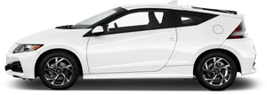 White Compact Coupe Side View PNG Image