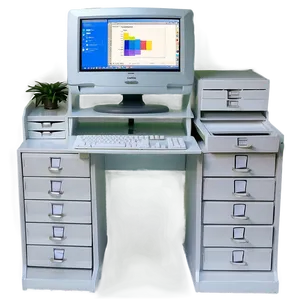 White Computer Desk Png 06262024 PNG Image