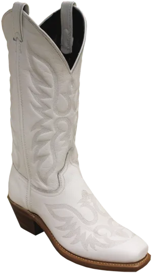 White Cowboy Boot Isolated PNG Image