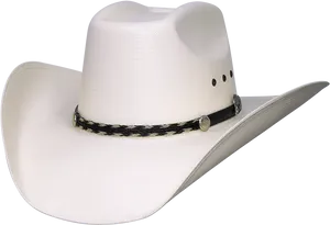 White Cowboy Hat Isolatedon Black Background PNG Image