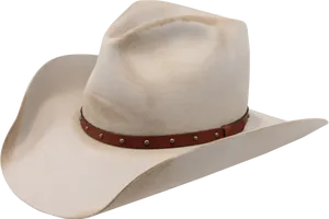 White Cowboy Hat Leather Band PNG Image