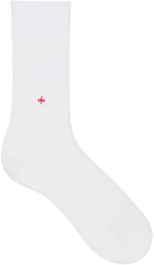 White Crew Sock Red Logo PNG Image