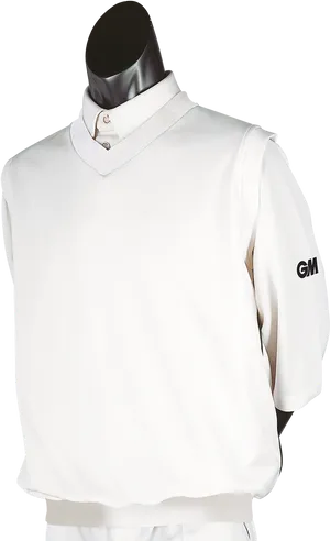 White Cricket Polo Shirt Mannequin PNG Image