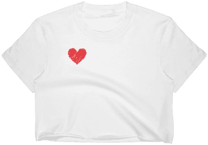White Crop Top With Heart, HD Png Download PNG image with transparent background
