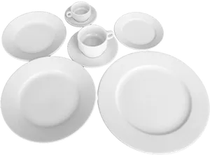 White Dinnerware Set PNG Image