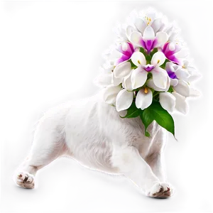 White Dog With Flowers Png 39 PNG Image