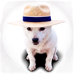 White Dog With Hat Png Pdi PNG Image