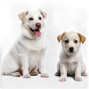 White Dog With Puppies Png Bbl PNG Image