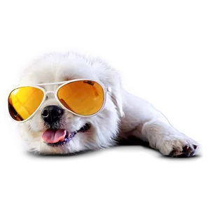 White Dog With Sunglasses Png 96 PNG Image