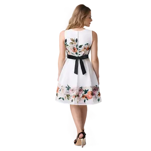 White Dress With Floral Detail Png 1 PNG Image