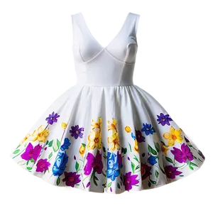 White Dress With Floral Detail Png 22 PNG Image