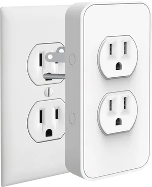 White Dual U S B Wall Outlet Adapter PNG Image