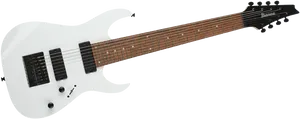 White Electric Guitar Ibanez Model PNG Image