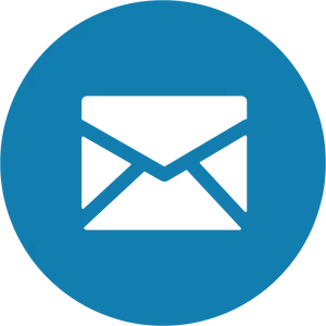 White Email Icon Blue Background PNG Image