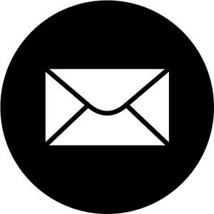 White Email Icon Dark Background PNG Image