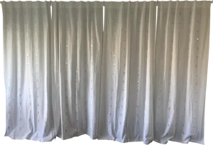 White Embroidered Curtains PNG Image
