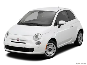 White Fiat500 Side View PNG Image