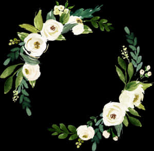 White_ Floral_ Wreath_ Artwork PNG image with transparent background