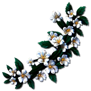 White Flowers Garland Png 8 PNG Image