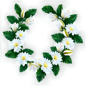 White Flowers Garland Png Bui41 PNG Image