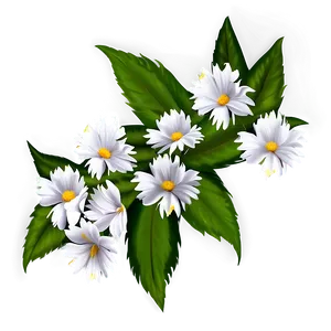 White Flowers Pattern Png 05242024 PNG Image